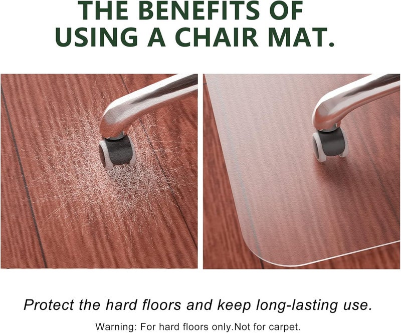 FuturHydro Chair Mat for Hardwood Floor, 45" x 53" Large Clear Easy Glide Large Computer Chair Mat, Plastic Rolling Chair Mats for Tile Floor and Gaming Floors (Rectangle) - Image 4